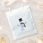 Sachets En Papier Snowman with hat and scarf. I Love Snow (Coupé)