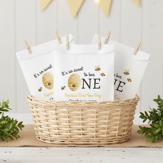 Sachets En Papier So Sweet To Bee One First Birthday Honeycomb