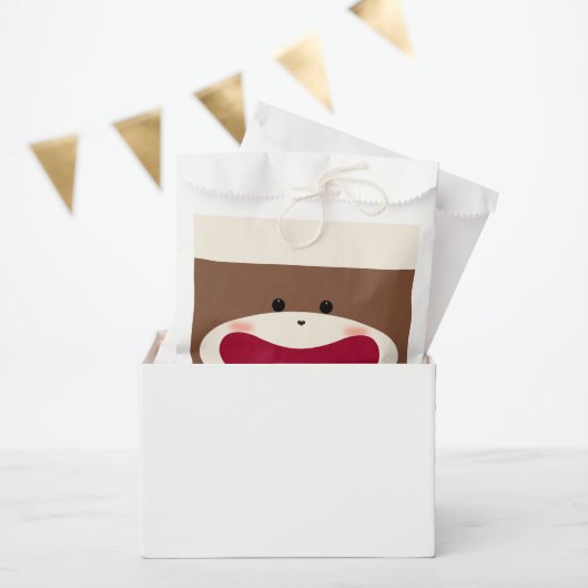 Sachets En Papier Sock Monkey Smile (Garçon) (Fête)