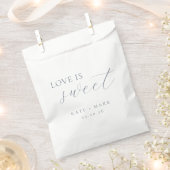 Sachets En Papier Soft Dusty Blue Love Is Sweet Wedding (Coupé)