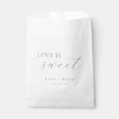 Sachets En Papier Soft Dusty Blue Love Is Sweet Wedding (Devant)
