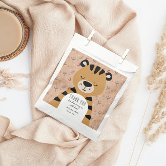 Sachets En Papier Soft Safari Tiger Celestial Neutral Baby Shower 