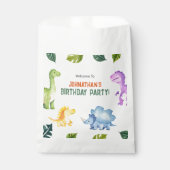 Sachets En Papier Soirée Anniversaire de enfant Dinosaure aux couleu (Devant)