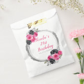 Sachets En Papier Soirée d'Anniversaire Elégante Rose et Argent chau (Scellé)