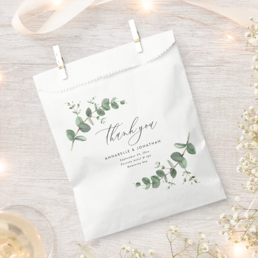Sachets En Papier Soirée de mariage à l'eucalyptus (Coupé)