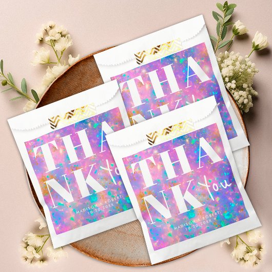 Sachets En Papier Soirée de mariage élégante Opal Stone Moderne Merc