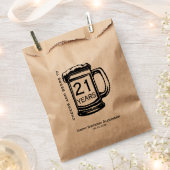 Sachets En Papier Soirées et bières à 21 ans fête d'anniversaire (Coupé)