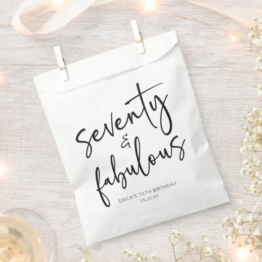 Sachets En Papier Soixante-dix et fabuleux Minimal 70e fête d'annive (Coupé)