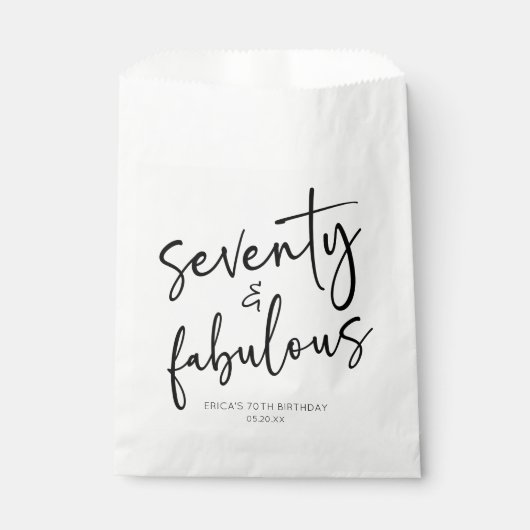 Sachets En Papier Soixante-dix et fabuleux Minimal 70e fête d'annive (Devant)
