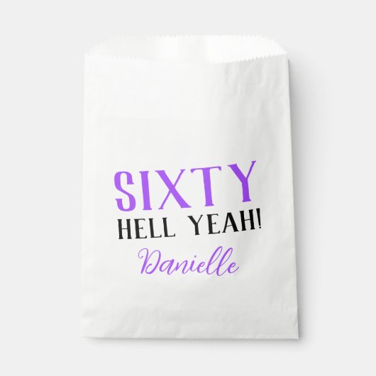 Sachets En Papier Soixante Enfer Oui ! Purple 60e anniversaire (Devant)