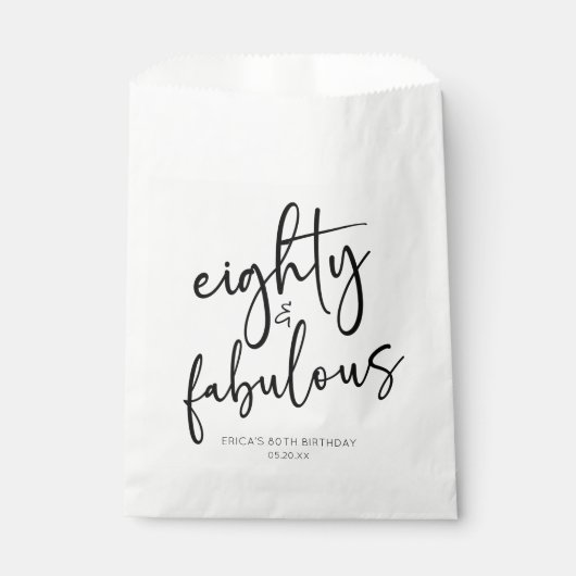 Sachets En Papier Soixante et fabuleux minimal 80e fête d'anniversai (Devant)