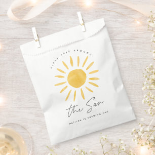 Sachets En Papier soleil 1er anniversaire aquarelle soleil jaune mod