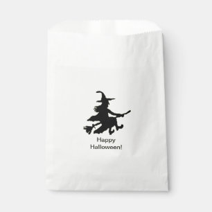 Sachets En Papier Sorcière volante - Jaune - Joyeux Halloween - Sac 