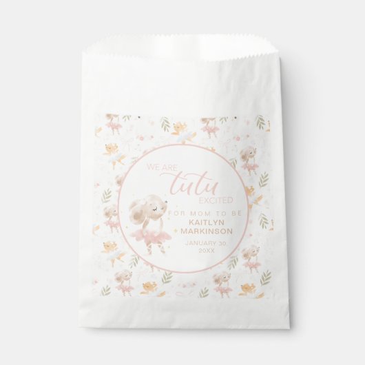 Sachets En Papier Souris Ballerina Tutu Baby shower excité (Devant)