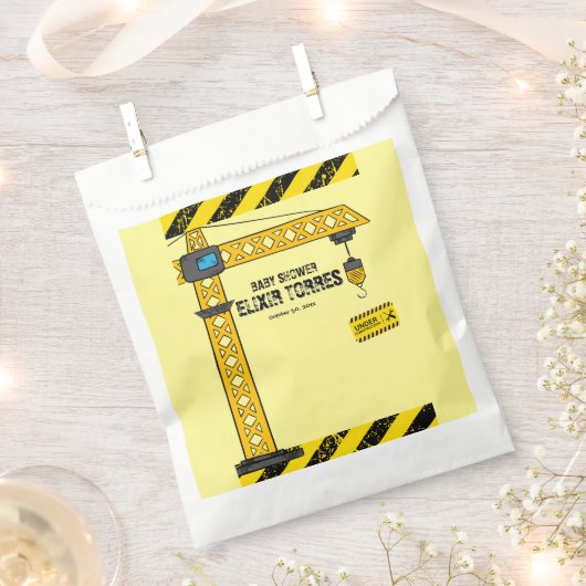 Sachets En Papier Sous Construction Tower Cranes Baby shower (Coupé)