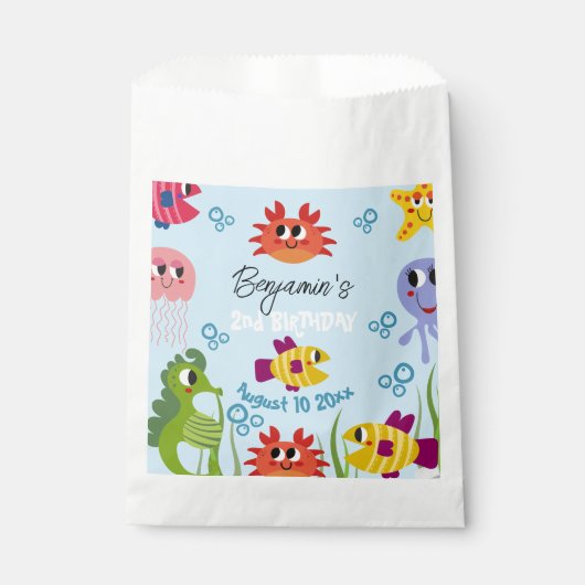 Sachets En Papier Sous la mer Créatures Whimsical Anniversaire (Devant)