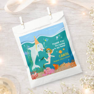 Sachets En Papier Sous la mer dauphins et fête d'anniversaire fille