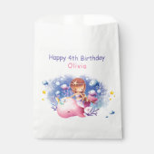 Sachets En Papier Sous la mer, mignonne Sirène Anniversaire (Devant)