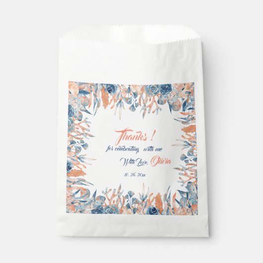 Sachets En Papier Sous le Baby shower d'aquarelle de mer (Devant)