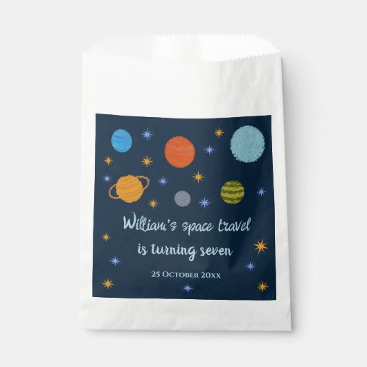 Sachets En Papier Space Planètes Galaxy Stars Boy Cadeau (Devant)