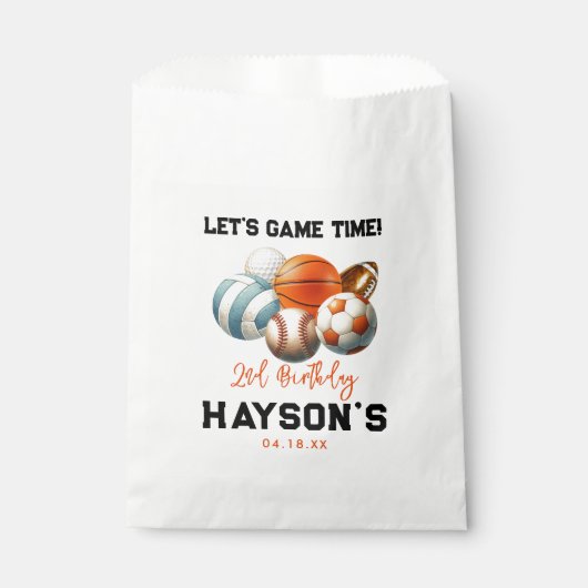 Sachets En Papier Sports modernes Enfants 2e fête d'anniversaire (Devant)