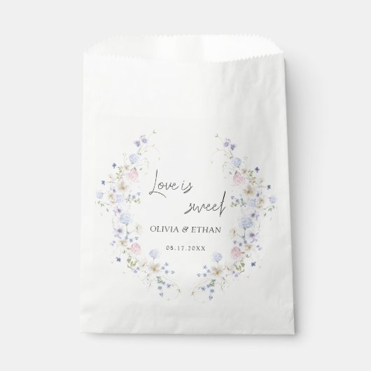Sachets En Papier Spring Wildflowers Purple Pink Wedding (Devant)