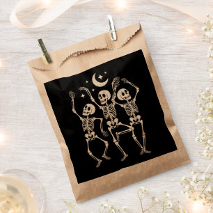 Sachets En Papier Squelette dansant Joyeux Halloween Crâne d'automne