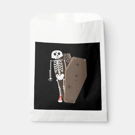 Sachets En Papier Squelette et café Halloween Design (Devant)