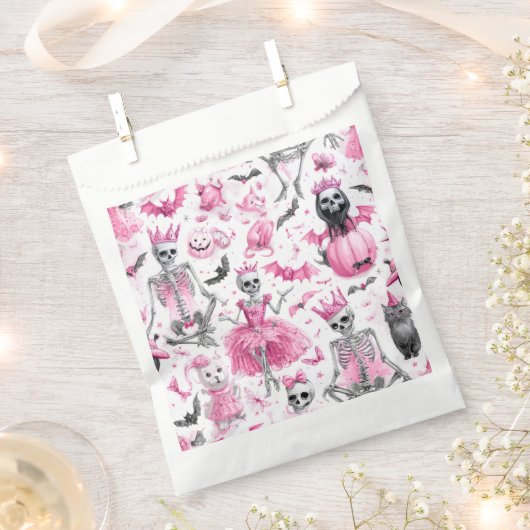 Sachets En Papier Squelette rose éffrayant Princesse Halloween Favor (Coupé)