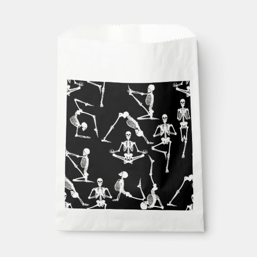 Sachets En Papier squelettes de yoga halloween noir (Devant)