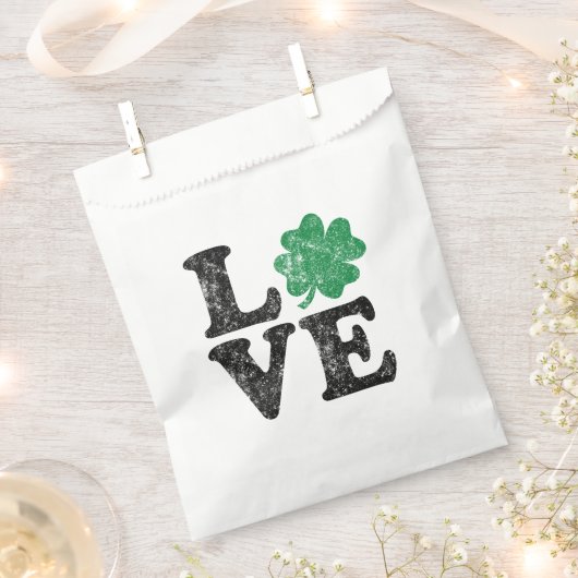 Sachets En Papier St Patrick's Day LOVE Shamrock irlandais (Coupé)