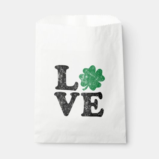 Sachets En Papier St Patrick's Day LOVE Shamrock irlandais (Devant)