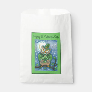 SACHETS EN PAPIER ST. PATRICK'S DAY OWL, 4 HORLOGE LEPRECHAUN