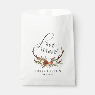 Sachets En Papier Stag rustique botanique l'amour mariage est doux