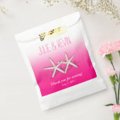 Sachets En Papier Starfish Couple Sur La Plage Mariage ombre fuchsia (Scellé)