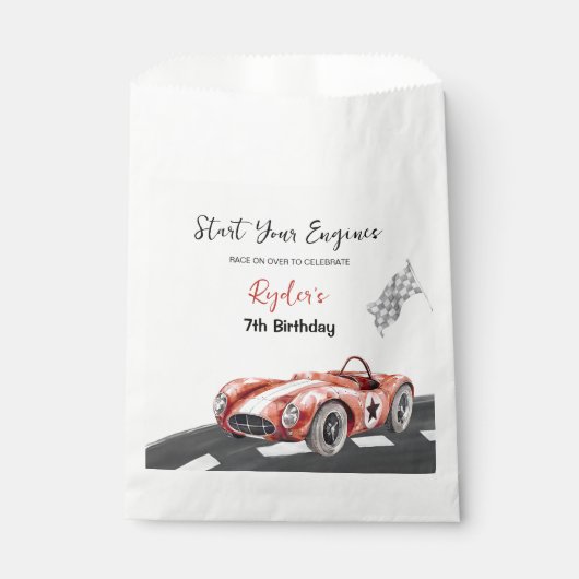Sachets En Papier Start Your Engine Any Age Birthday (Devant)