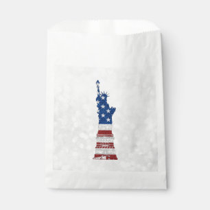Sachets En Papier Statue de la Liberté 4 juillet Paillettes