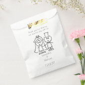 Sachets En Papier Stick Marié Figure Couple Blanc Faveur Sac (Scellé)