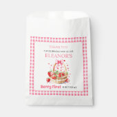 Sachets En Papier Strawberries pink Berry First Birthday Thank You (Devant)