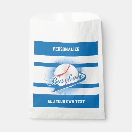 Sachets En Papier Style ⚾ baseball Blue Retro (Devant)