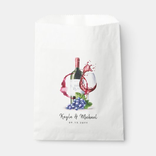 Sachets En Papier Style Vin Rouge Occassion Fête Favoriser Sac (Devant)