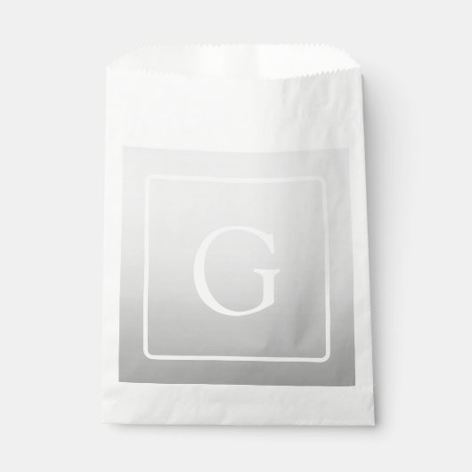 Sachets En Papier Subtil Gray Gradient Nom de famille Monogramme (Devant)