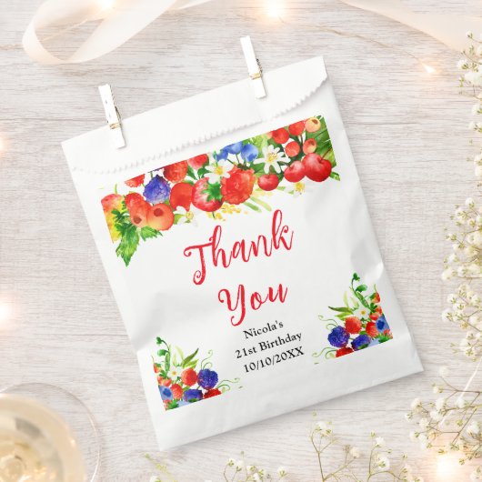 Sachets En Papier Summer Mixed Berries Birthday Thank You (Coupé)