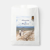 Sachets En Papier Summer Tropical Beach Mariage Couple Personnalisé (Devant)