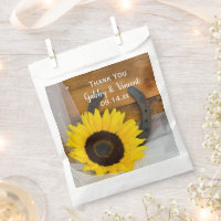 Sunflower and Horseshoe Western Wedding Thank You