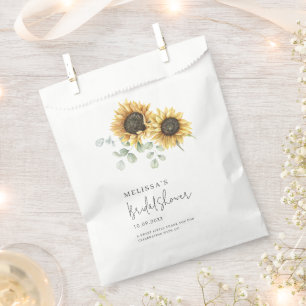 Sachets En Papier Sunflower Eucalyptus Fête des mariées verte
