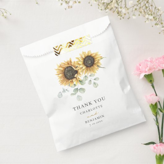 Sachets En Papier Sunflower Eucalyptus Script Mariage floral (Scellé)