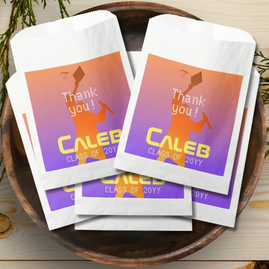 Sachets En Papier Sunset Vibrant Moderne Tech Graduation