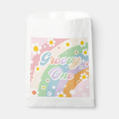 Sachets En Papier Super Rainbow Retro Daisy fête d'anniversaire (Devant)