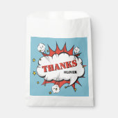 Sachets En Papier Superhero Comic Discours Bubble Anniversaire Merci (Devant)